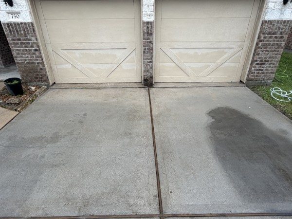 Driveway after pressure washing